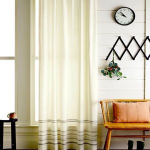 54” x 84” Hem Stripe Curtain Set Gray/Sour Cream - Hearth & Hand w/ Magnolia
